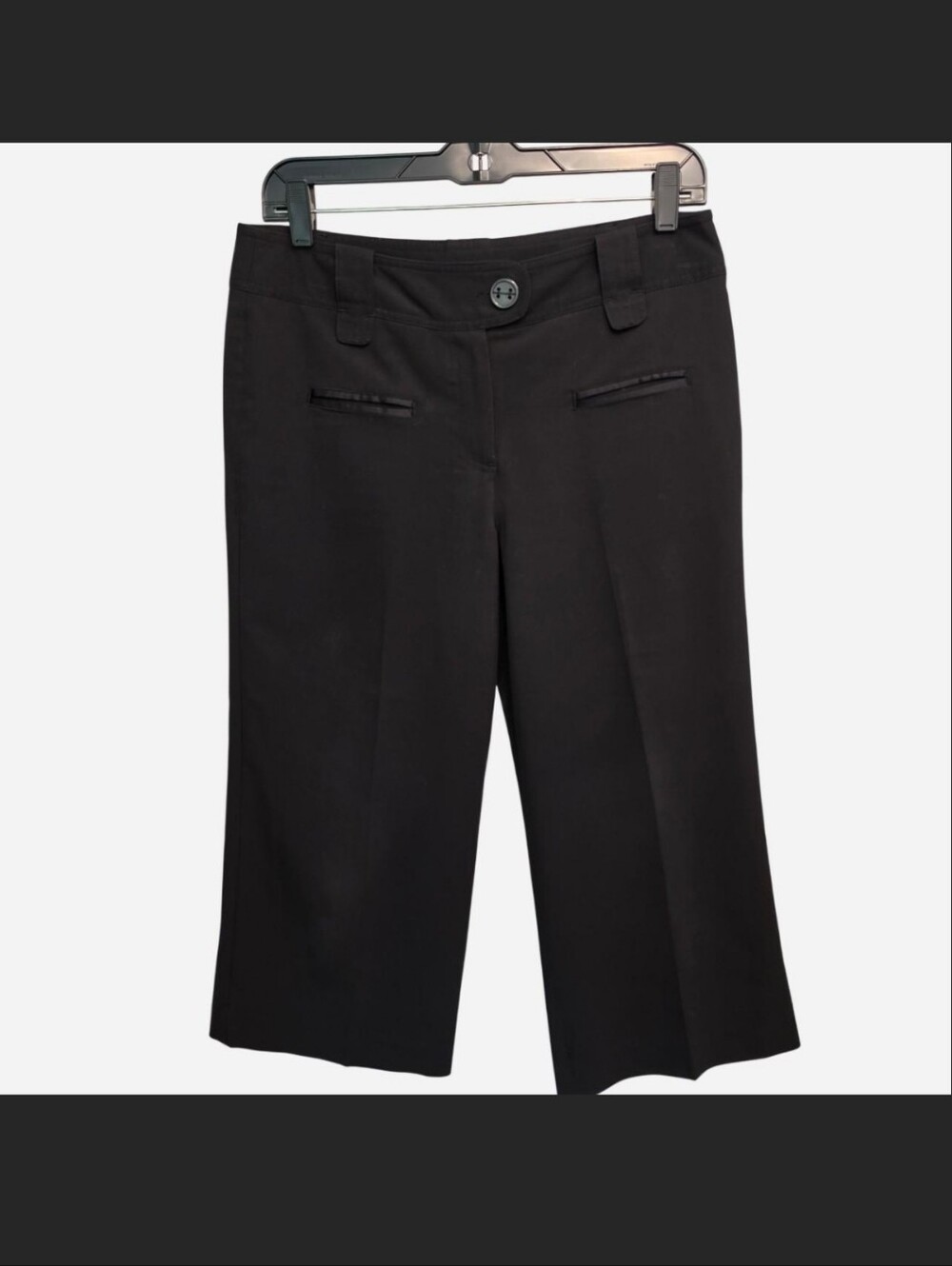 Larry Levine Stretch Wide Leg Black Dress Capri Pants